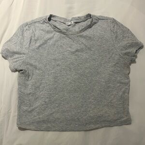 Grey Ribbed Baby-Tee